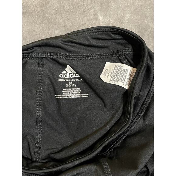 NWOT Adidas Size Medium 10/12 Black Athletic Leggings Floral Abstract Preppy - Picture 4 of 4